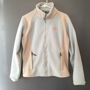 North Face Full-Zip Fleece- Blue & Gray - Medium